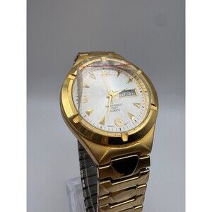 Men’s Gold-Tone Expansion Band Watch with Day-Date 38mm